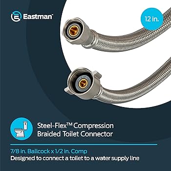 プレストマン Eastman 12 Inch Steel-Flex Braided Toilet Connector, 7/8